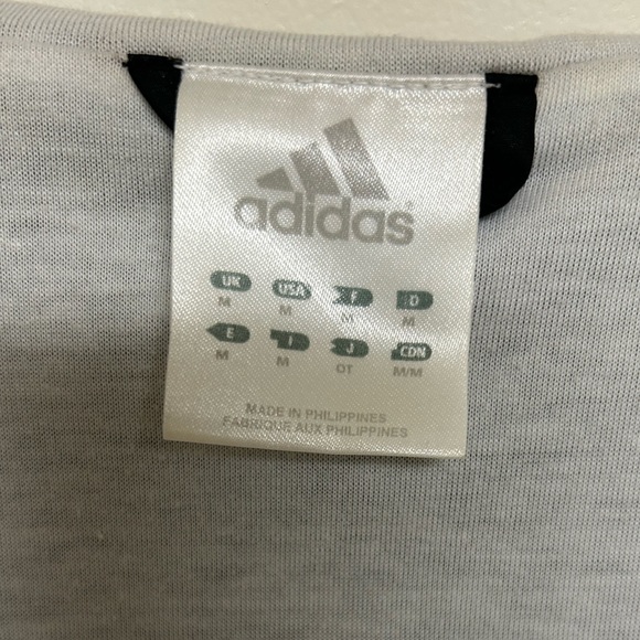 EUC Adidas Windbreaker with Hood in Black with Violet & White Stripes - Picture 9 of 10